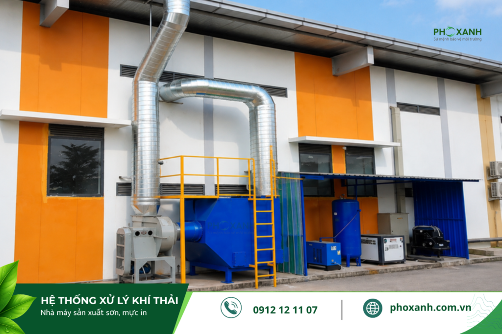 hệ thống xử lý khí thải cho nhà máy sản xuất sơn và mực in